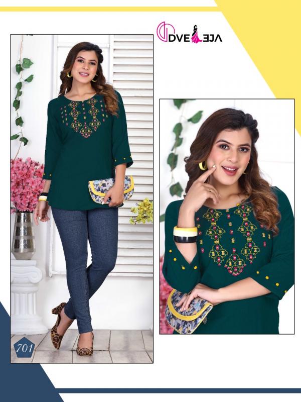 Dveeja Jennifer Fancy Rayon Work Western Tops Collection